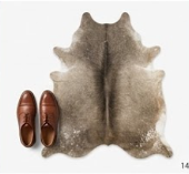 Genuine Grey Brindle Cowhide Rug | Natural Grey and White Cowskin Area Rug | Modern Taupe Brown Leather Carpet for Living Room
