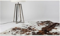 Genuine Tricolor Cognac & Black Speckled Cowhide Rug | Honey Brown & White Cowskin Area Rug | Rustic Modern Western Leather Carpet