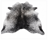 Natural Black and White Speckled Cowhide Rug, Genuine Salt-and-Pepper Area Mat