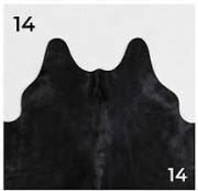 Genuine Solid Black Cowhide Rug | Natural All-Black Leather Area Rug | Modern Minimalist Cow Skin Floor Carpet for Living Room