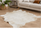 White Cowhide Rug Genuine Hair On Hide Rug Natural Ivory Cow Skin Rug Farmhouse Western Area Rug Minimalist Home Decor