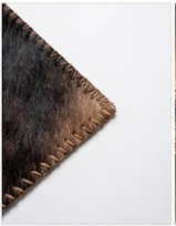 Genuine Tricolor Cowhide Rug | Black Chestnut Brown & White Natural Leather Area Rug | Exotic Salt and Pepper Cow Skin Floor Decor