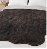 Authentic Dark Brown Stenciled Cowhide Rug -  Printed Leather Area Rug