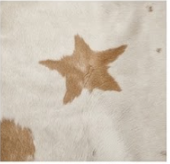 Natural Tan and White Cowhide Rug, Genuine Hair-on-Hide Floor Mat