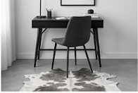 Genuine Grey & White Cowhide Rug | Natural Charcoal Spotted Cowskin Area Rug | Modern Silver Leather Carpet for Living Room