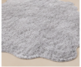 Authentic White and Grey Stenciled Cowhide Rug -  Printed Leather Area Rug