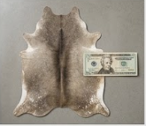 Authentic Taupe Grey & Beige Cowhide Area Rug – Genuine Natural Leather Accent Mat