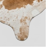 Genuine Honey Cognac & Off-White Cowhide Rug | Natural Caramel Brown Leather Area Rug | Warm Southwestern Western Cowskin Carpet for Living Room