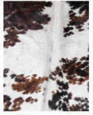 Tricolor Cowhide Rug - Genuine Leather Brown, Black & White Area Rug