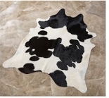 Genuine Black and White Cowhide Rug | Natural Spotted Cow Skin Area Rug | Classic Holstein Pattern Leather Carpet for Living Room