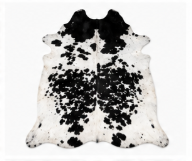 Authentic Black and White Speckled Cowhide Rug -  Leather Area Rug