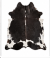 Authentic Black and White Salt & Pepper Cowhide Area Rug – Genuine Speckled Leather Accent Mat