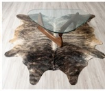 Genuine Brown Brindle Cowhide Rug | Natural Honey & Dark Striped Cow Hide Leather Area Rug | Exotic Western Living Room Floor Decor