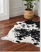 Genuine Black & White Peppered Cowhide Rug | Black Saddle Speckled Area Rug | Natural Salt and Pepper Cowskin Floor Carpet