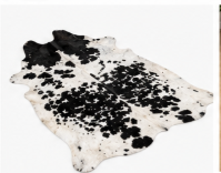 Authentic Black and White Speckled Cowhide Rug -  Leather Area Rug