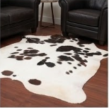 Genuine Dark Brown & White Spotted Cowhide Rug | Natural Brown Holstein Cowskin Area Rug | Rustic Modern Farmhouse Decor Carpet