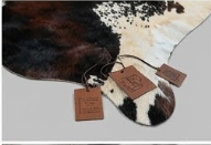 Genuine Tricolor Chestnut Brown Cowhide Rug | Black & Off-White Speckled Cowskin Area Rug | Rustic Modern Western Leather Carpet