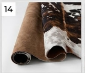Genuine Tricolor Cowhide Rug | Black, Dark Brown & White Spotted Leather Area Rug | Authentic Symmetrical Cowskin Floor Carpet