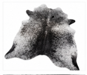 Natural Black and White Speckled Cowhide Rug, Genuine Salt-and-Pepper Area Mat