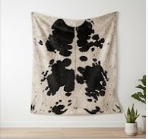 Genuine Black and White Cowhide Rug | Natural Spotted Holstein Pattern Cowskin Area Rug | Modern Leather Carpet for Living Room
