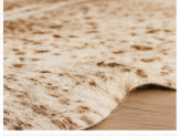 Authentic Light Beige & Cream Salt Pepper Cowhide Area Rug – Genuine Natural Leather Accent Mat