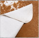 Brown and White Salt & Pepper Cowhide Rug - Genuine Speckled Leather Area Rug