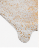 Natural Gold and White Speckled Cowhide Rug, Genuine Hair-on-Hide Area Mat