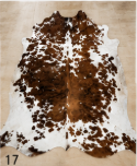Authentic Brown and White Spotted Cowhide Area Rug – Genuine Salt & Pepper Pattern Leather Mat