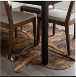 Natural Brindle Brown and Black Cowhide Rug, Genuine Hair-on-Hide Area Mat
