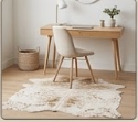 Genuine Champagne Beige & Tan Cowhide Rug | Natural Speckled Light Brown Cowskin Area Rug | Neutral Boho Carpet for Living Room