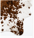 Authentic Chestnut & White Speckled Cowhide Area Rug – Genuine Tricolor Leather Accent Mat