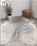 Authentic Light Grey & White Salt Pepper Cowhide Area Rug – Genuine Natural Leather Accent Mat