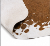 Brown and White Salt & Pepper Cowhide Rug - Genuine Speckled Leather Area Rug