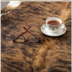 Natural Brindle Brown and Black Cowhide Rug, Genuine Hair-on-Hide Area Mat