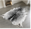 Grey Salt and Pepper Cowhide Rug - Genuine Monochrome Leather Area Rug
