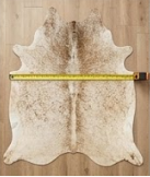Authentic Champagne Beige & Cream Salt Pepper Cowhide Area Rug – Genuine Natural Leather Accent Mat