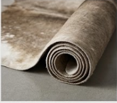 Authentic Taupe Grey & Beige Cowhide Area Rug – Genuine Natural Leather Accent Mat