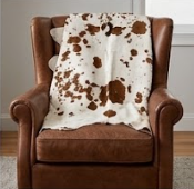 Brown and White Speckled Cowhide Rug - Genuine Leather Area Rug