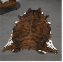 Brown Brindle Cowhide Rug - Genuine Dark Chestnut Leather Area Rug