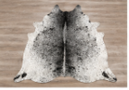 Black & White Speckled Cowhide Rug | Genuine Cow Skin Rug | Natural Hair on Hide Area Rug | Modern Farmhouse Decor