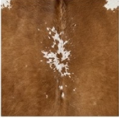 Authentic Cognac Brown & White Cowhide Area Rug – Genuine Natural Leather Accent Mat
