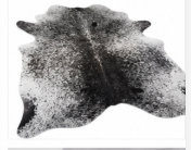 Natural Black and White Speckled Cowhide Rug, Genuine Salt-and-Pepper Area Mat