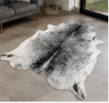 Grey Salt and Pepper Cowhide Rug - Genuine Monochrome Leather Area Rug