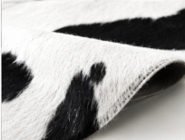 Classic Black and White Cowhide Rug, Genuine Hair-on-Hide Area Rug