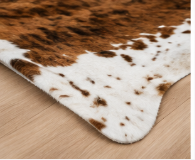 Brown Brindle Cowhide Rug – Natural Cow Skin Area Rug, Rustic Farmhouse Decor, Genuine Leather Hide Rug, Western Living Room Accent