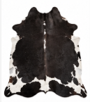Authentic Black and White Salt & Pepper Cowhide Area Rug – Genuine Speckled Leather Accent Mat