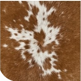 Authentic Cognac Brown & White Cowhide Area Rug – Genuine Natural Leather Accent Mat
