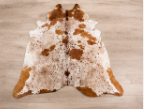 Brown & White Speckled Cowhide Rug | Genuine Natural Cow Skin Rug | Western Farmhouse Area Rug | Real Leather Hide Carpet