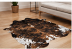 Brindle Cowhide Rug Natural Cow Skin Area Rug Brown Black White Cowhide Rug Genuine Hair On Hide Western Farmhouse Decor  Description