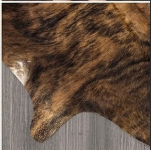 Natural Brindle Brown and Black Cowhide Rug, Genuine Hair-on-Hide Area Mat